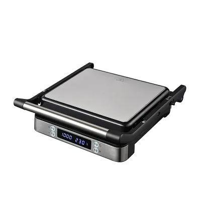 New Launched 90° 180° Open 2000W Electric Digital 4 Slice Contact Press Grill Panini Maker for Household Steak Cooking