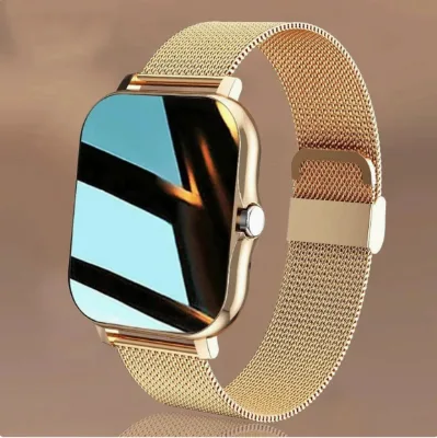 Gold Milan Strap Smart Watch H13 Y13 Call Heart Rate Monitor IP67