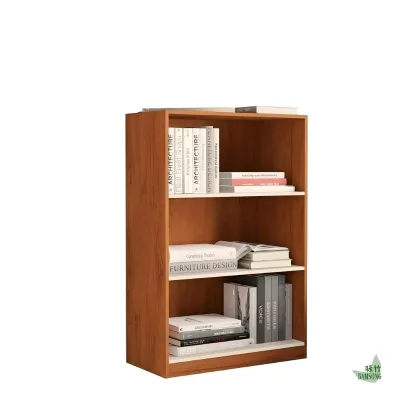 Freestanding Book Shelf Wood Construction Classic Casual Style Display Storage Cabinet 3 Open Office Storage Layers