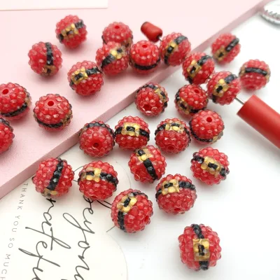 51172 Christmas Santa Belt Resin Rhinestone Beads 16mm 20mm Festive Christmas Colors DIY Pen Jewelry Decoration Supplies
