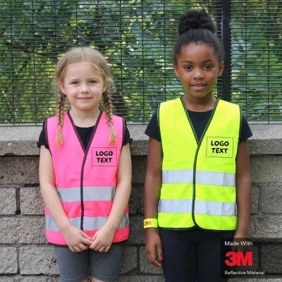 BKD High Quality 4 Years Old Reflective High-Visibility Printed Polyester Multifunctional Safety Vest Model BKD101502 School