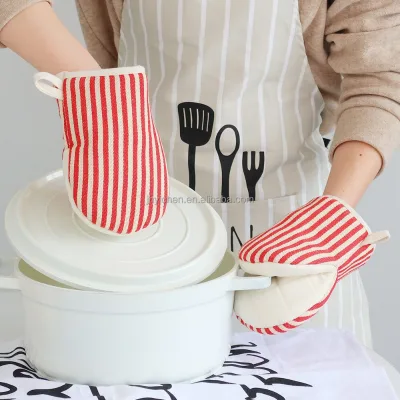 Mini Heat Resistant Custom LOGO Printed Kitchen BBQ Oven Glove Cooking Chef Cotton Duck Billed Oven Mitts