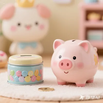 Cute Cartoon Pig Shaped Candy Jar and Piggy Bank Enameled Toy Perfect for Toddler Gift and Home Decor