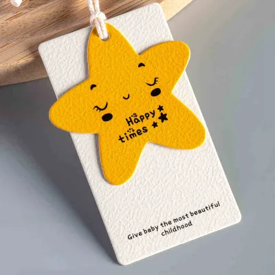 High Quality Cute Brand Tag Paper Hang Tag Custom for Kids Shoes and Bags Recycled Material Printed Technique tag
