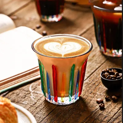 High Quality Heat Resistant Hand Painted Glass Cup Coffee Cup Espresso Latte Cup