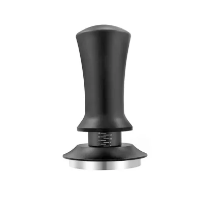 Professional 304 Stainless Steel Coffee Tamper with Aluminum Handle 51/53/58mm Calibrated Press for Espresso Machine Black