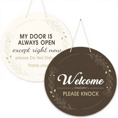 Round Door Hanging Sign 11x11 My Door Is Always Open Right Now Office Meeting Room Treatment Room Clinic Indoor/Outdoor Use