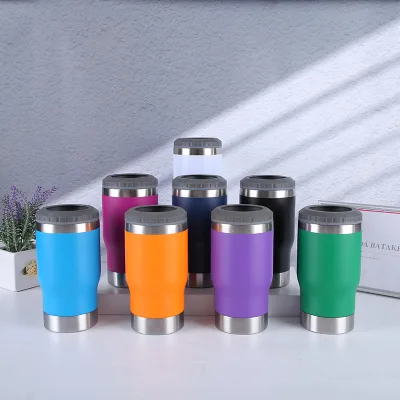 OEM/ODM Stainless Steel Can Cooler 40 Oz Travel Sports Double Wall Vacuum Insulated Leak-Proof Cow Print with Handle and Lid