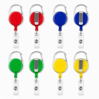 BSBH Custom Logo Retractable Badge Reel with Carabiner Clip Yo Yo Badge Holder ID Card Reel for Nurse Office School Promo Gift