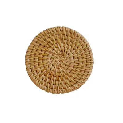 Natural Rattan Handwoven Thick Trivets/Coasters Heat Resistant Table Protectors Farmhouse Boho Decor Gift for Home Wedding