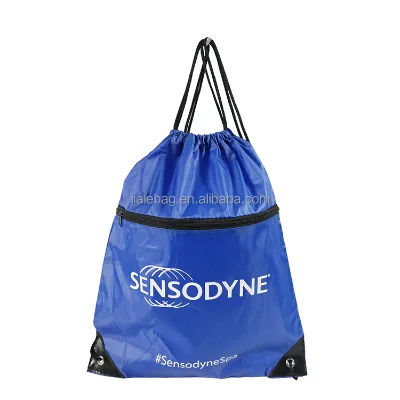 Custom Silk Screen Print 190T Polyester Drawstring Bag