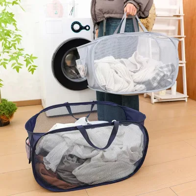 Hot Sale Foldable Dirty Clothes Bag Bathroom Storage Basket Household Laundry Hamper