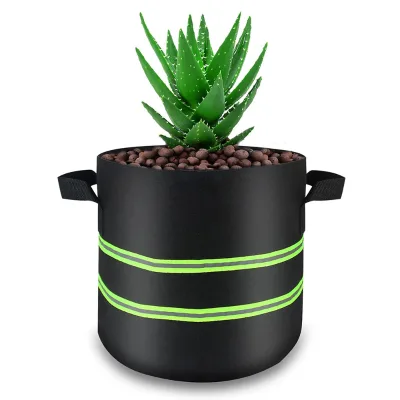 Custom 5 Gallon Heavy Duty Thickened Felt Breathable Fabric Pots Plant Grow Bags with Reinforced Handles