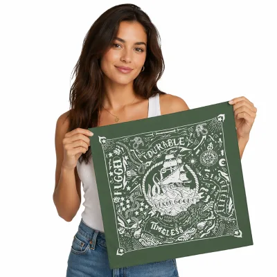 Custom 100% Cotton Bandana Cheap Linen Fabric Printing Ribbons Fashion Sunscreen with Sweat Absorption & Sun Screen Properties