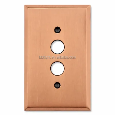 USBBT OEM Solid Copper Brass Finish Modern Easy Installation Switch Plate 2 Openings 1-Year Warranty Indoor Use Electrical Wall