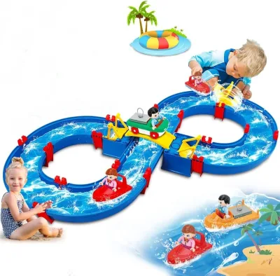 Kids Educational Toys 39 PCS Water Park Toys Beach Construction Track Building Blocks Toys for Child