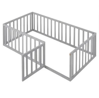 Gray Home Furniture Baby Wooden Fence Baby Playpen Safe Montessori Nursery Playpen
