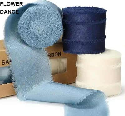 1 1/2 Inch Handmade Frayed Chiffon Ribbons for Gift Wrapping Baby Shower Wedding Bridal Bouquets Holiday Decor