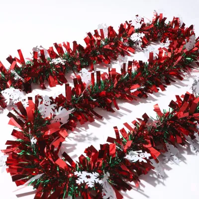 NEW ARRIVAL  Mixed Color Metallic Twist Garland Snowman Chunky Tinsel Decoration for Christmas Party Supplies Tree Decorations