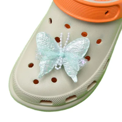Designer Sandals and Clogs with Fabric Bowknot Butterfly Flowers and Lucky Charms Shoe Decorations Accessories Wholesale