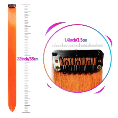 Synthetic Straight Hair Extensions Colorful Invisible Clip in Hair Extensions Hairpiece Accessories