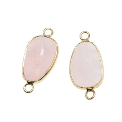 Gemstone Charms Connector Brass Bezel Jewelry Findings 28x13x7mm