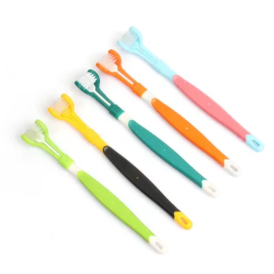 3 Sides Three Heads Pet Dog Teeth Brush Pet Tooth Cleaning Tool