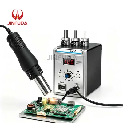 Complete Accessory Kit Equip Three Different Spec Metal Hot Air Nozzles 858D Digital Hot Air Rework Soldering Station