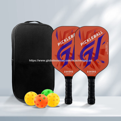 PP honeycomb core pickleball paddle set two paddles 4 balls with 1 backpack carbon fiber pickleball paddle sports training paddle