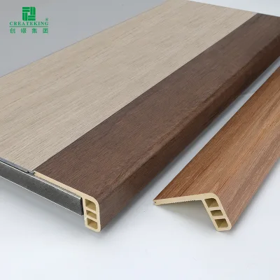 SPC Stair Nosing Waterproof Stair Edge Protector Trim for Vinyl Floor Staircase Decoration