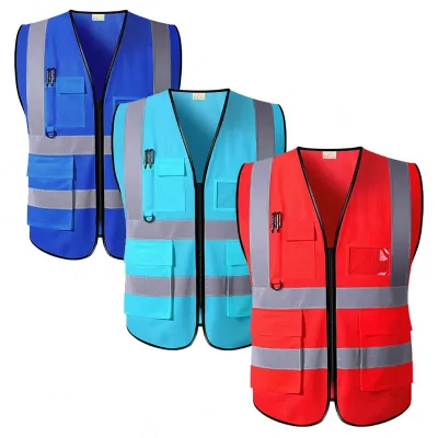 High Visibility Reflective Safety Vest for Motorcycles Road Construction Cycling Reflective Belt with Customized Logo Support