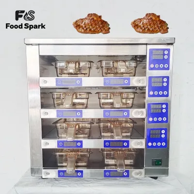 8 Trays Stainless Steel 304 Hamburger Meat Patty Warmer Cabinet Electric Heating Smart Digital Control Multiple Temperature