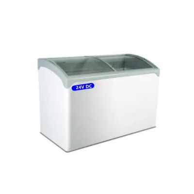 Best Solar Freezer Manufacturer 10Cu.ft 24V DC Deep Chest Display Freezer Ice Cream Commercial Upright Solar Powered Freezer