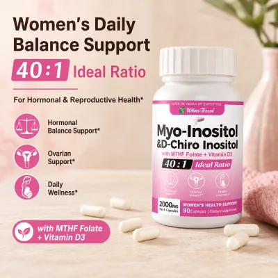 Womens Daily Wellness Myo Inositol Supplement for Ovarian Reproductive Support Healthy Daily Balance Energy Focus and Glow
