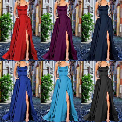 Solid Color Bridesmaid Dresses Long Long Dresses Girlfriends Fashion Bridesmaid Group Evening Gowns