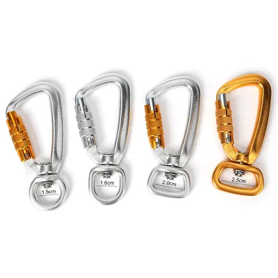 Factory Customized 4kN New Style D Ring Self Locking Carabiner Hook 15/16/20/25mm Inner Width New D Type Pet Snap Hook