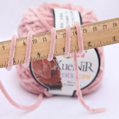 Hot Sale Colored High Quality Polyester Crochet Knitting Yarns Vegan Chenille Yarn 100g Ball