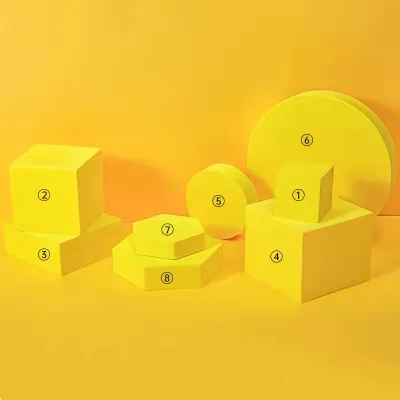 Geometric Cube Photo Props Set Hard Foam Photography Background Props for Goods Food Crafts Lipstick Jewelry Cosmetics Makeup