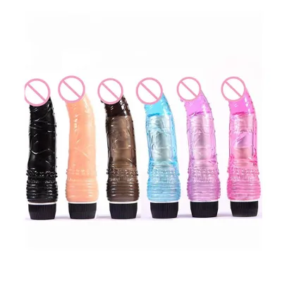 19cm Realistic Soft Crystal Dildo Vibrators 1 Vibrations Waterproof Big Penis Erotic Sex Toys Adult Intimate Woman Masturbator