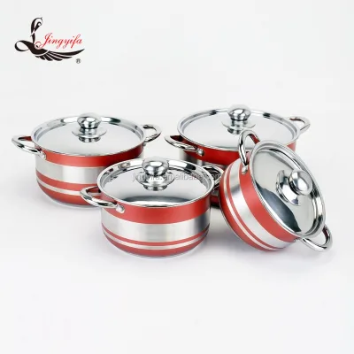 8 PCS King Non-stick Cooking Pot Set Cookware Stainless Steel with Capsulate Bottom Size 18 to 24CM