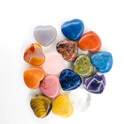 Natural Quartz Hand Carved Crystal Heart Shape Pendant Healing