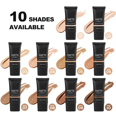 Private Label Long Lasting Vegan Liquid Foundation 10 Colors Dark Skin Foundation Makeup