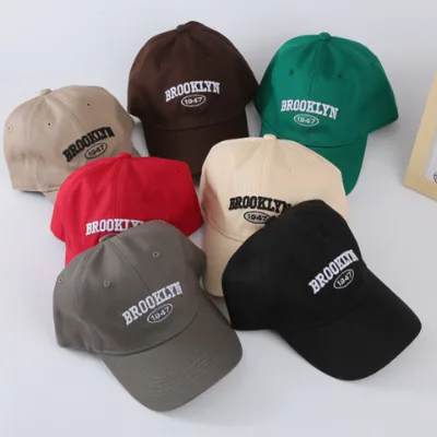 6 panel cotton fabric vintage embroidery custom logo baseball cap