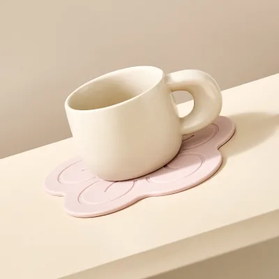 Custom Logo Flower-Shaped Coasters High Quality Silicone Flower Shape Mug Mat Heat Cup Mat for Household