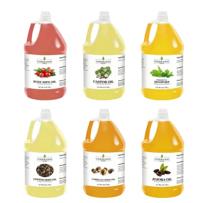 Wholesale Organic Natural Bulk Carrier Oil 100% Pure Cold Pressed Sea Buckthorn Macadamia Hemp Seed Rice Bran Oil