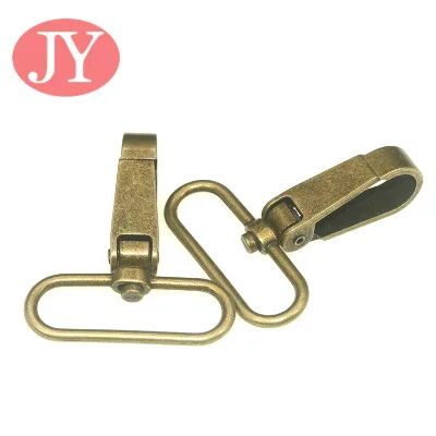 Jiayang Handbag Leather Anti Brass Color Oval 38mm Pearl Swivel Metal Snap Hook