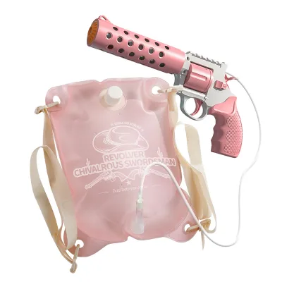 Plastic Water Gun Range 20m Bore Continuous Firing Revolver Water Pistol Toy Easy Pumping Soft Backpack Water Gun Kids Boys