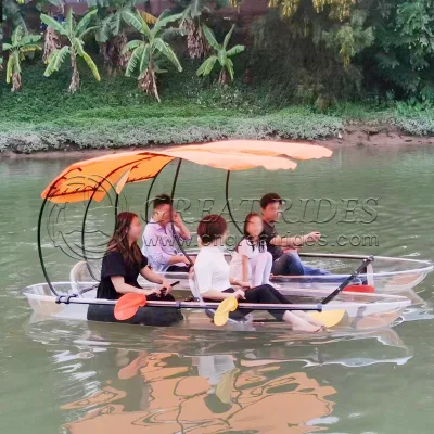 Surprise Price 4+2 Seats Touring Clear Crystal Kayaks Rowing Boats Transparent Water Sports Fishing Canoe