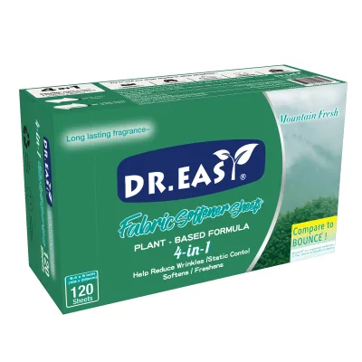 Eco -friendly Factory Supplier Dr.Easy Essential Series Tumble Dryer Sheet Fabric Softener Dryer Sheets Anti Static Dryer Sheets