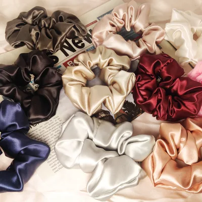 Mulberry Silk Hair Headband Scrunchies 22 Momme 4cm Silk Hair Rope Women's Large Hair Accessories Scrunchies Wholesale